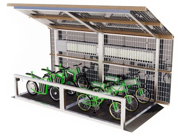 Bike ZED E-Port, long platform with handles with 12 solar panels