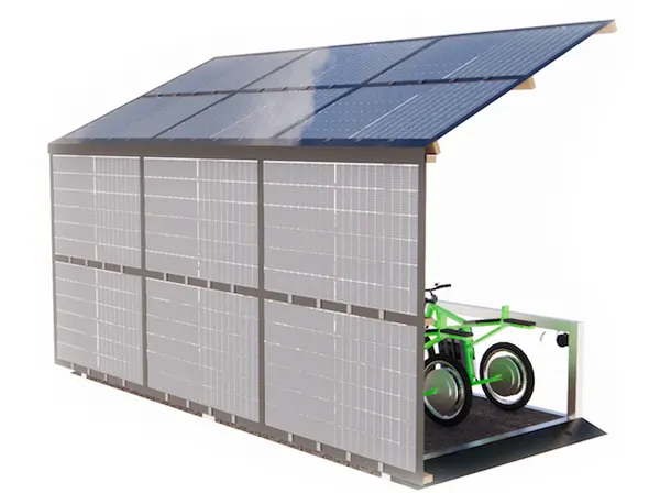 Bike ZED E-Port, long platform with handles with 12 solar panels