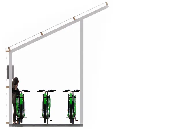 Bike ZED E-Port, long platform with handles with 12 solar panels