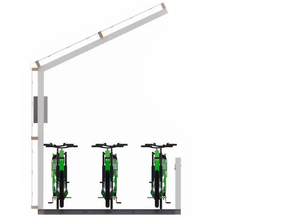 Bike ZED E-Port, long platform with handles with 12 solar panels