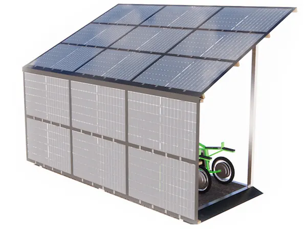 Bike ZED E-Port, long platform with handles with 12 solar panels
