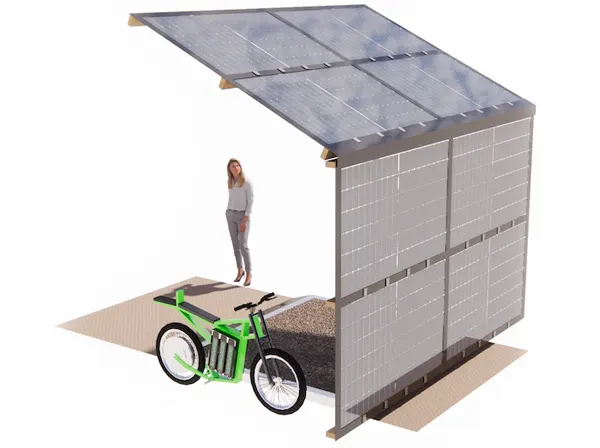 Bike ZED E-Port, parallel to long edge with 8 solar panels