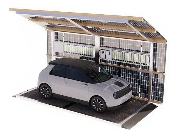 Car ZED E-Port, long platform with 15 solar panels