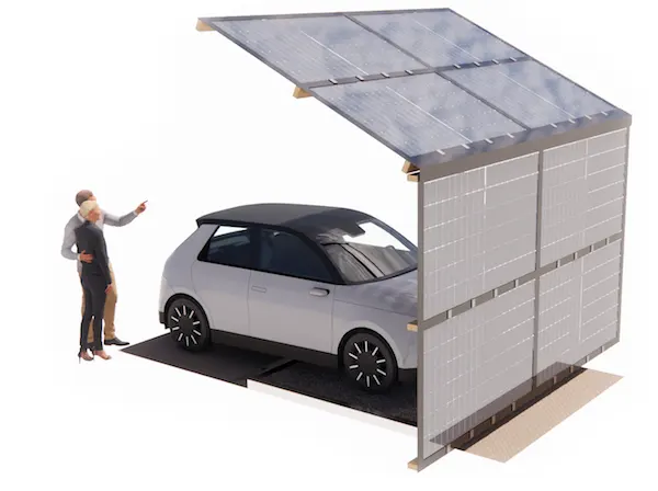 Car ZED E-Port, parallel to long edge with 8 solar panels